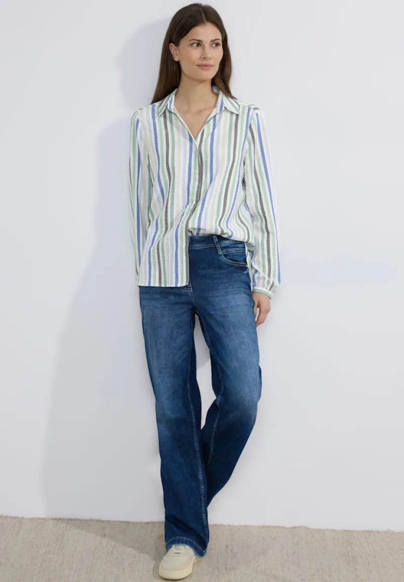 Cecil Blusen*Seersucker Bluse strong khaki