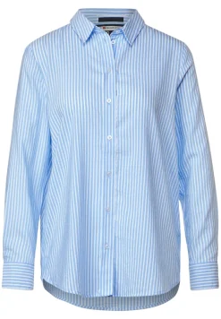 Street One Blusen*Seersucker Longbluse breath of air blue