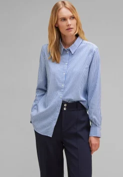 Street One Blusen*Seersucker Streifenbluse original blue