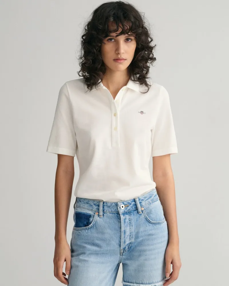 Gant Shirts*Shield Piqué Poloshirt eggshell