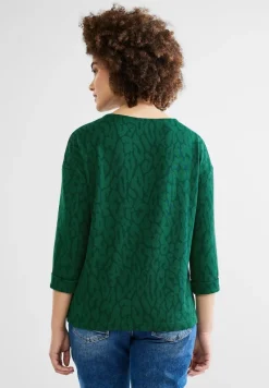 Street One Shirts*Shirt im Leo Dessin dark brisk green
