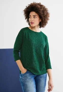 Street One Shirts*Shirt im Leo Dessin dark brisk green