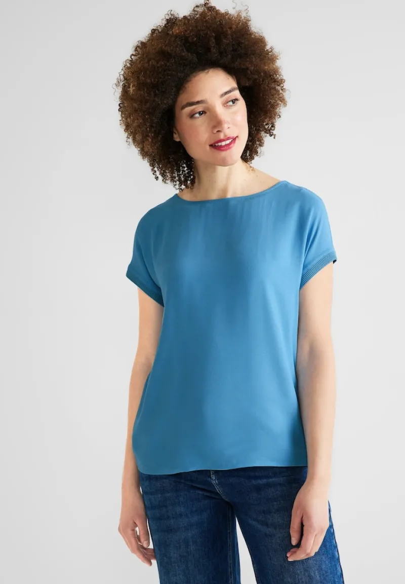 Street One Shirts*Shirt im Materialmix splash blue
