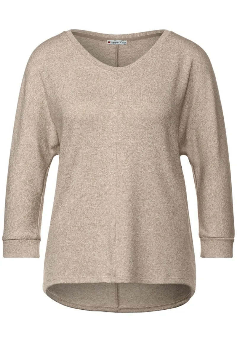 Street One Shirts*Shirt in Melange buff sand melange