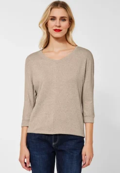 Street One Shirts*Shirt in Melange buff sand melange