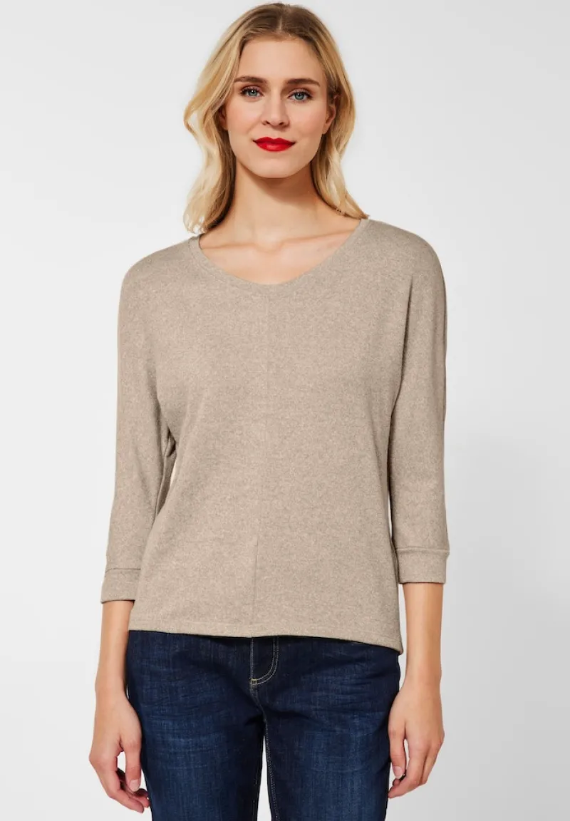 Street One Shirts*Shirt in Melange buff sand melange