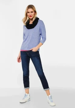 Street One Shirts*Shirt in Melange dazzling blue melange