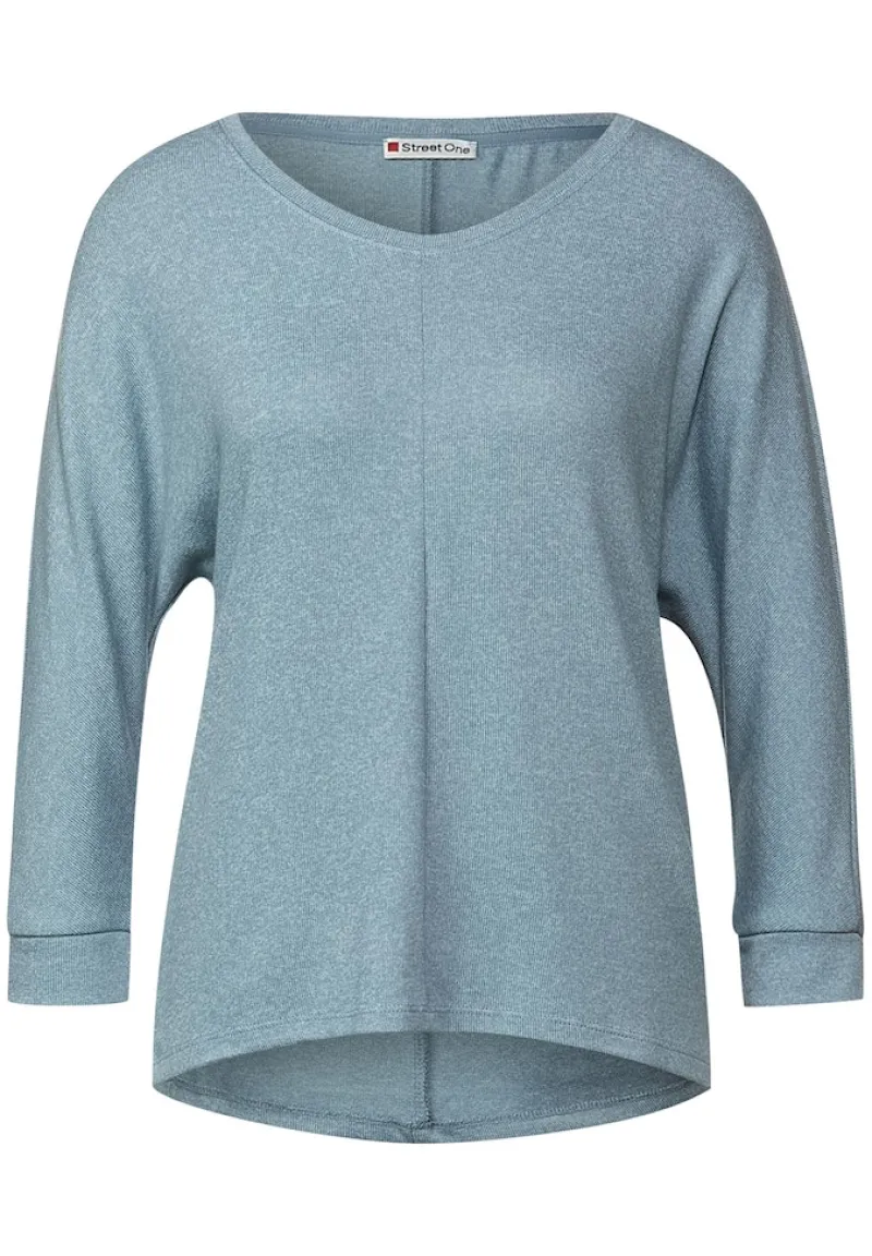 Street One Shirts*Shirt in Melange milky jade melange