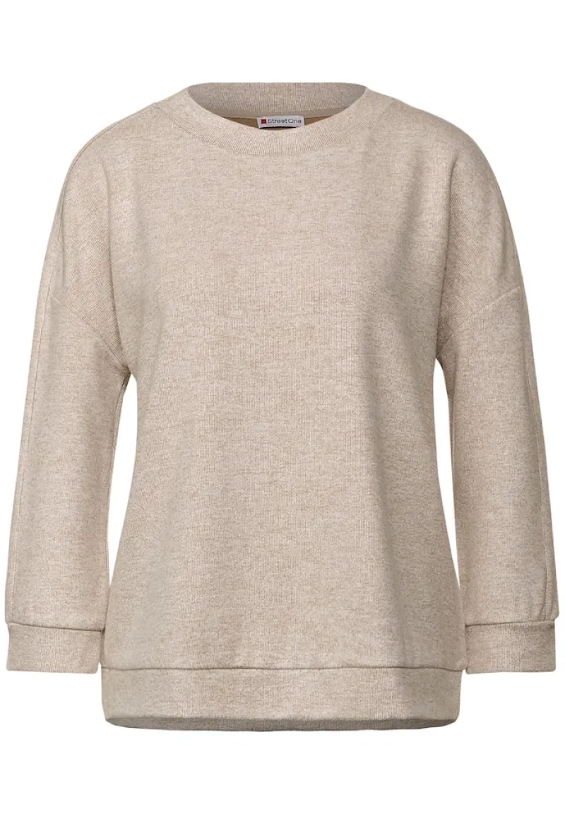 Street One Shirts*Shirt in Melange Optik buff sand melange