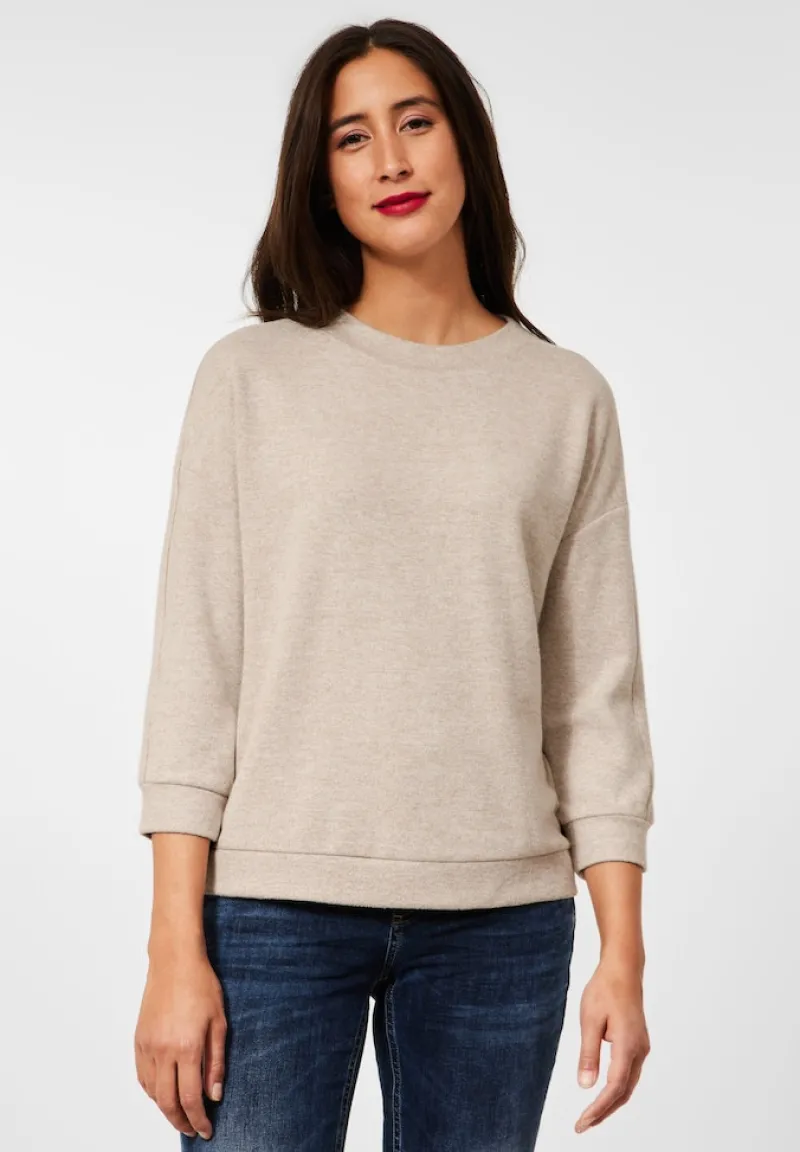 Street One Shirts*Shirt in Melange Optik buff sand melange