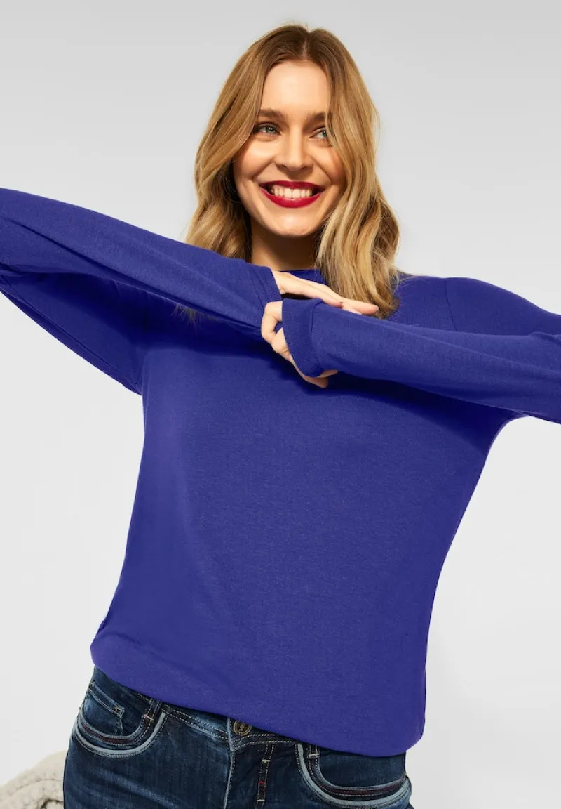 Street One Pullover & Sweatshirts*Shirt in Unifarbe eminent blue