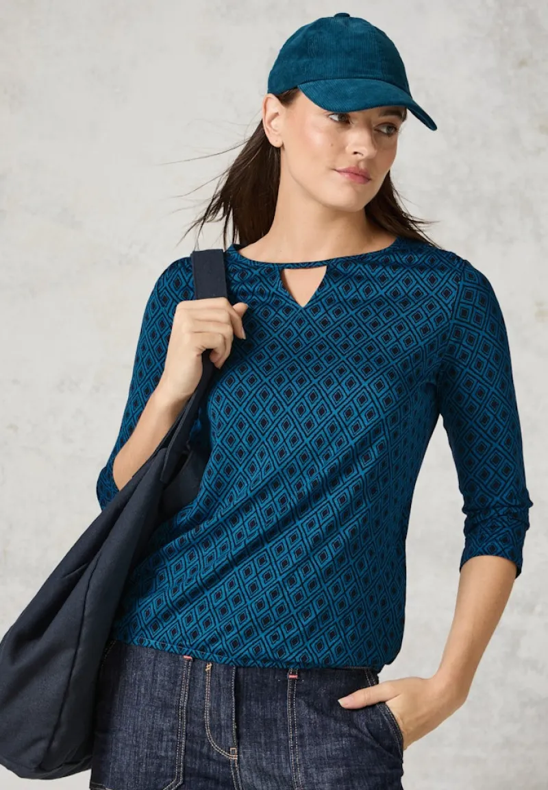 Cecil Shirts*Shirt mit Cut Out celestial aqua blue