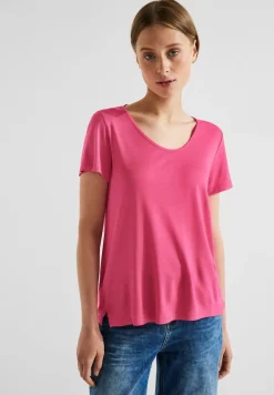 Street One Shirts*Shirt mit Dekosaum berry rose
