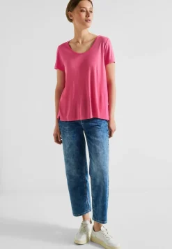 Street One Shirts*Shirt mit Dekosaum berry rose