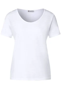 Street One Shirts*Shirt mit Dekosaum white