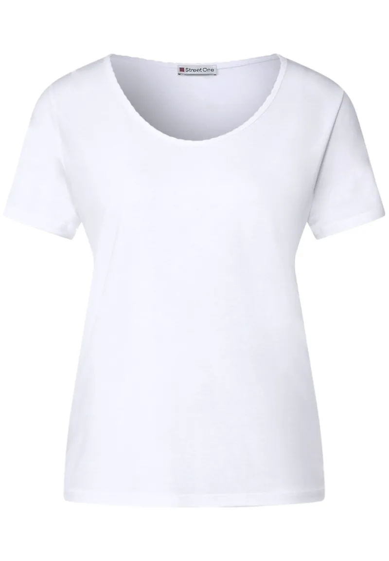 Street One Shirts*Shirt mit Dekosaum white