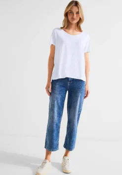 Street One Shirts*Shirt mit Dekosaum white