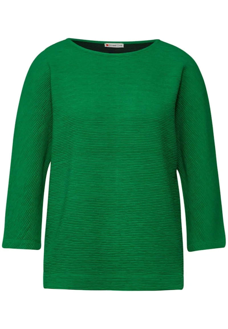 Street One Pullover & Sweatshirts*Shirt mit feiner Struktur vibrant green