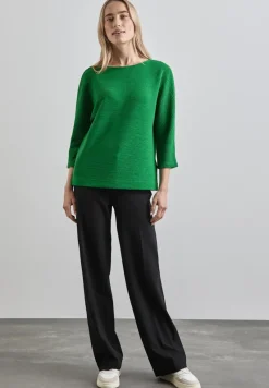 Street One Pullover & Sweatshirts*Shirt mit feiner Struktur vibrant green