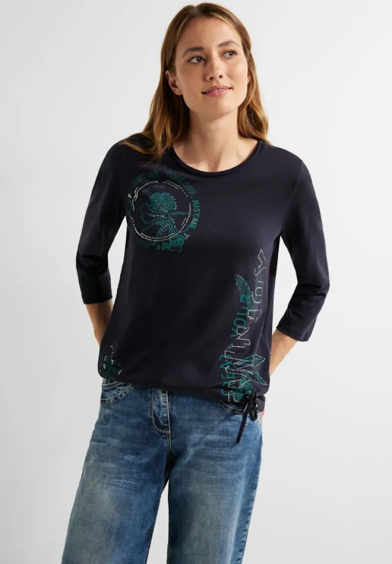 Cecil Shirts*Shirt mit Frontprints night sky blue