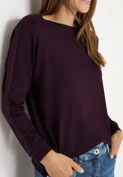 Cecil Shirts*Shirt mit Gallonstreifen eggplant red