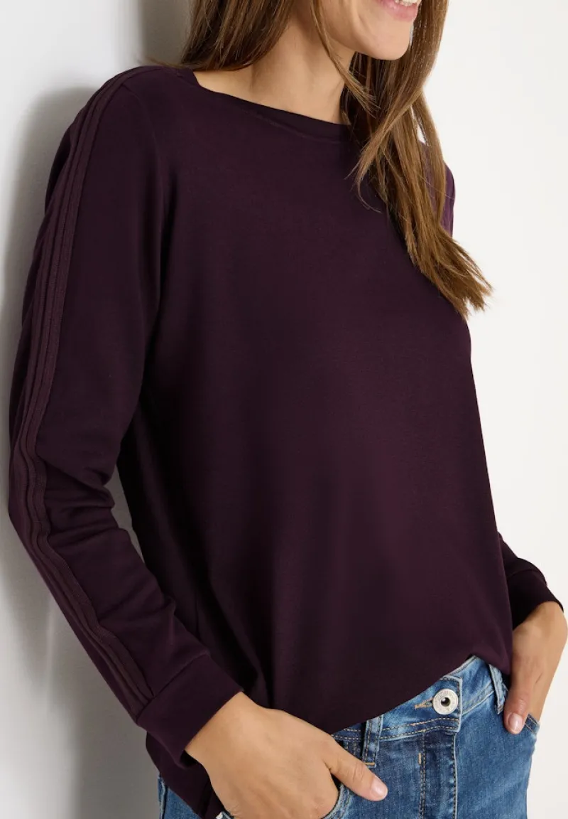 Cecil Shirts*Shirt mit Gallonstreifen eggplant red