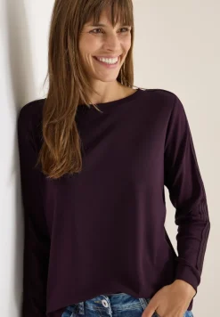 Cecil Shirts*Shirt mit Gallonstreifen eggplant red