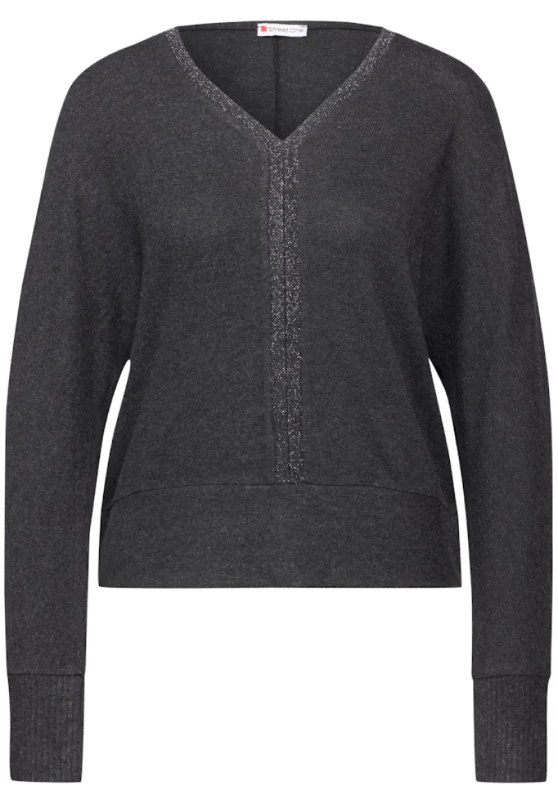 Street One Shirts*Shirt mit Glitzer-Details anthracite melange