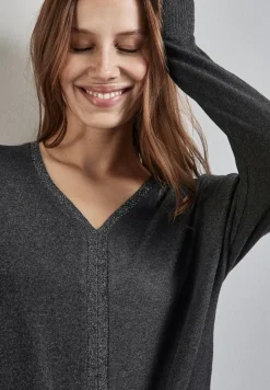 Street One Shirts*Shirt mit Glitzer-Details anthracite melange