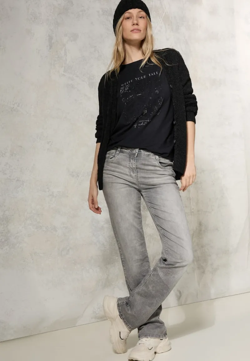 Cecil Shirts*Shirt mit Glitzer-Motiv Black