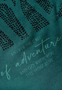 Cecil Shirts*Shirt mit Glitzer-Motiv petrol green