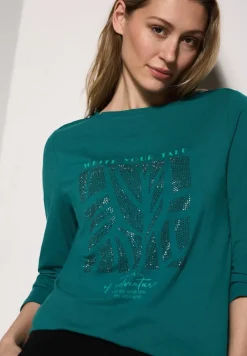 Cecil Shirts*Shirt mit Glitzer-Motiv petrol green