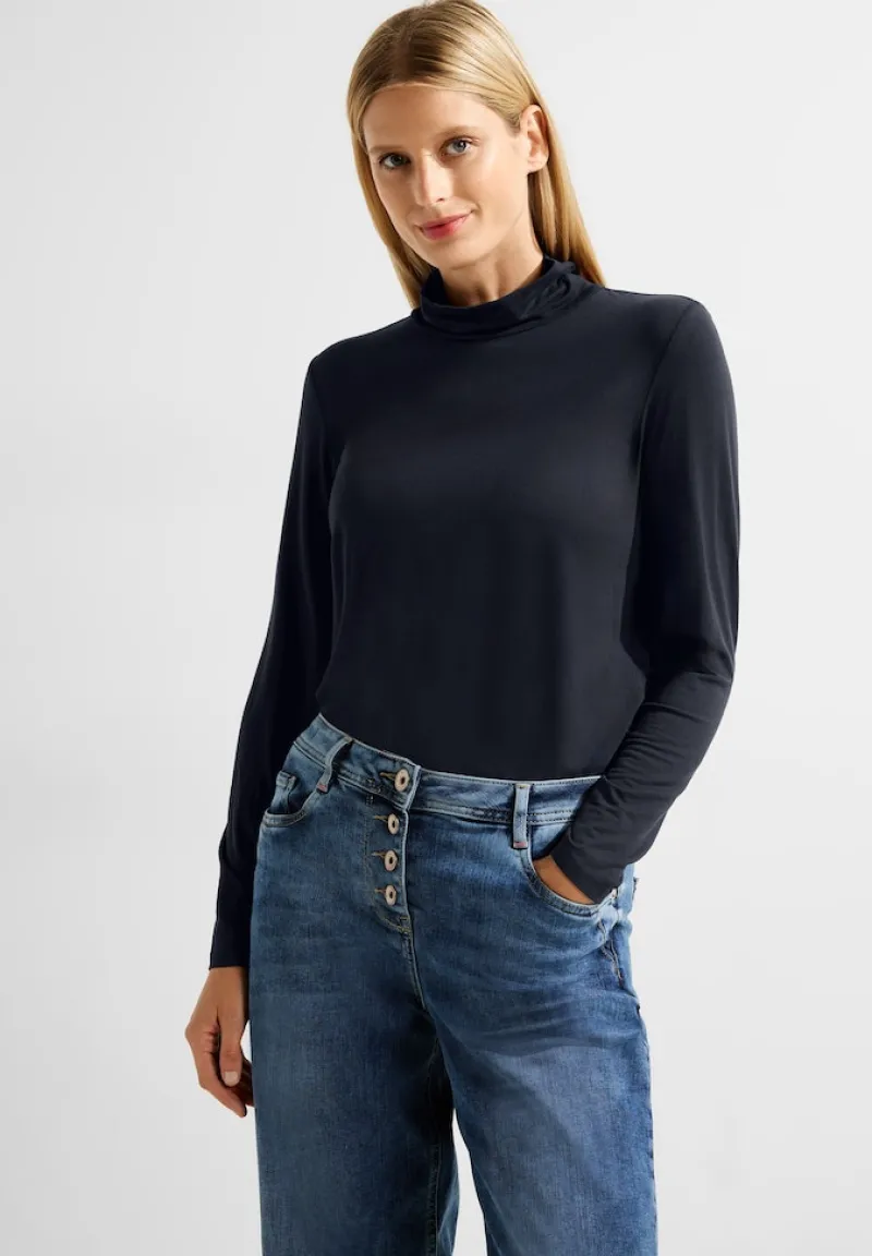 Cecil Shirts*Shirt mit hohem Kragen night sky blue