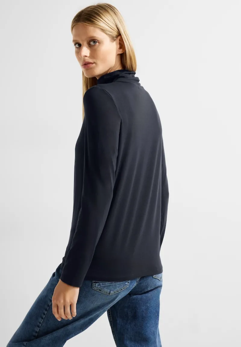 Cecil Shirts*Shirt mit hohem Kragen night sky blue