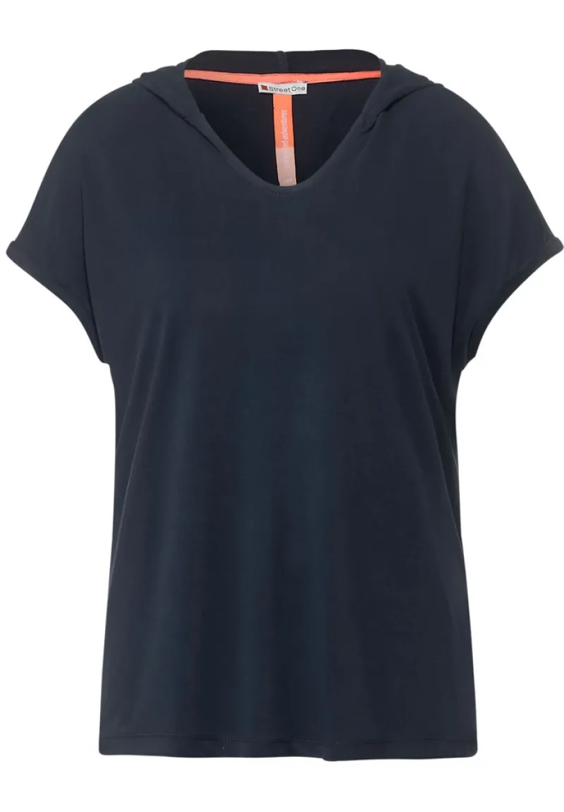 Street One Shirts*Shirt mit Kapuze dark vintage blue