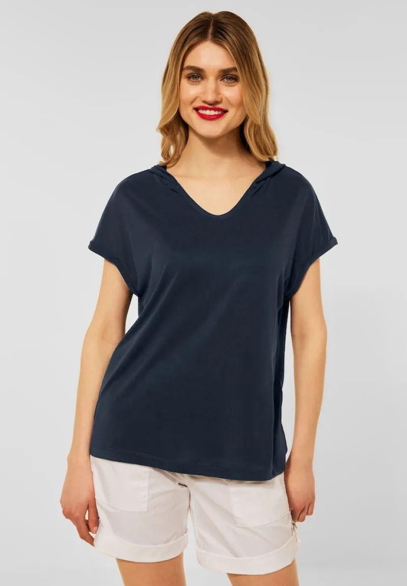 Street One Shirts*Shirt mit Kapuze dark vintage blue