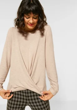 Street One Shirts*Shirt mit Knotendetail almond cream melange