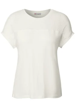 Street One Shirts*Shirt mit Lochmusterdetail off white