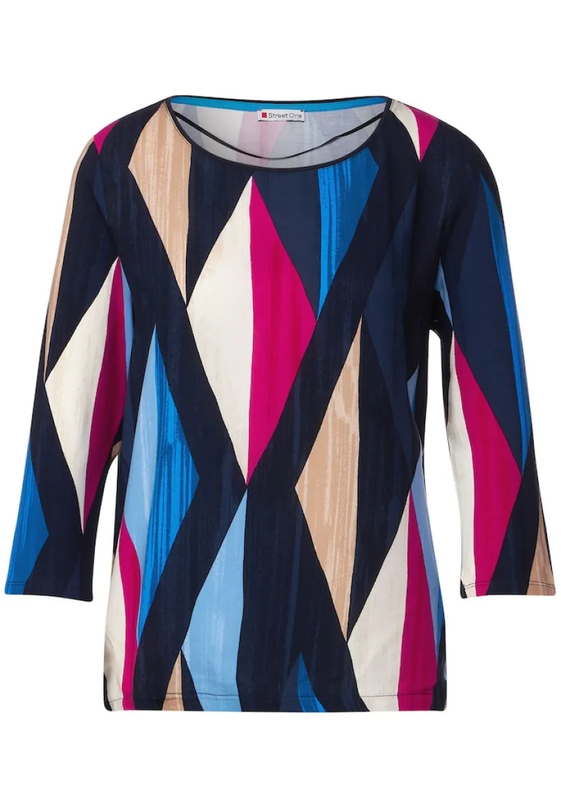 Street One Shirts*Shirt mit Rhombus Print deep blue