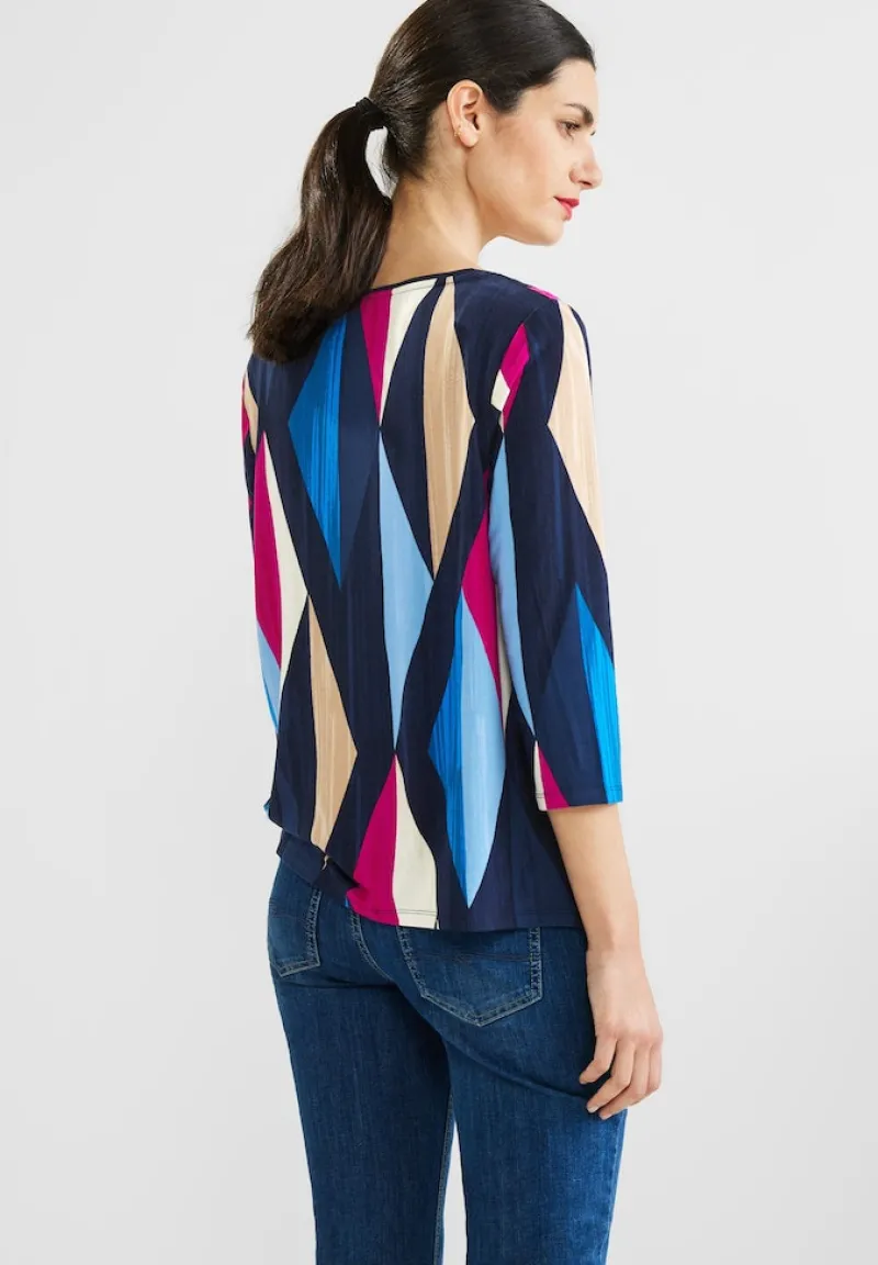Street One Shirts*Shirt mit Rhombus Print deep blue