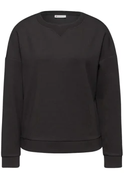 Street One Pullover & Sweatshirts*Shirt mit Ripp-Detail darkest brown mel.