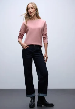 Street One Pullover & Sweatshirts*Shirt mit Ripp-Detail powder pink mel.