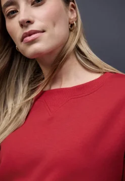 Street One Pullover & Sweatshirts*Shirt mit Ripp-Detail racing red mel.