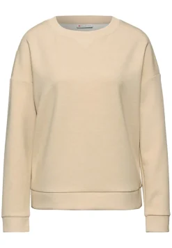 Street One Pullover & Sweatshirts*Shirt mit Ripp-Detail sanded beige mel.