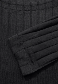 Cecil Shirts*Shirt mit Rippstruktur Black