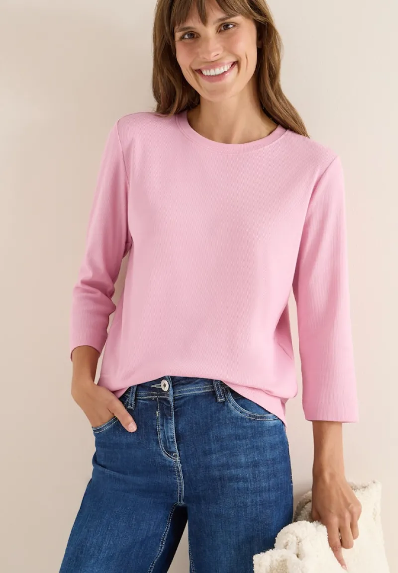 Cecil Shirts*Shirt mit Rippstruktur blossom glow