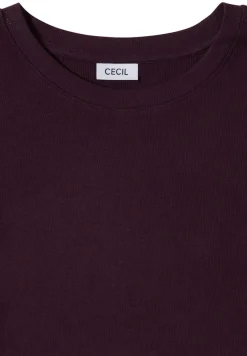Cecil Shirts*Shirt mit Rippstruktur eggplant red