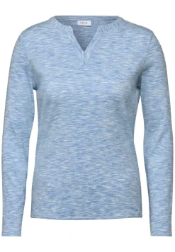 Cecil Shirts*Shirt mit Rippstruktur light blue melange