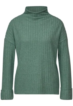 Street One Pullover & Sweatshirts*Shirt mit Rippstruktur sunlit green mel.
