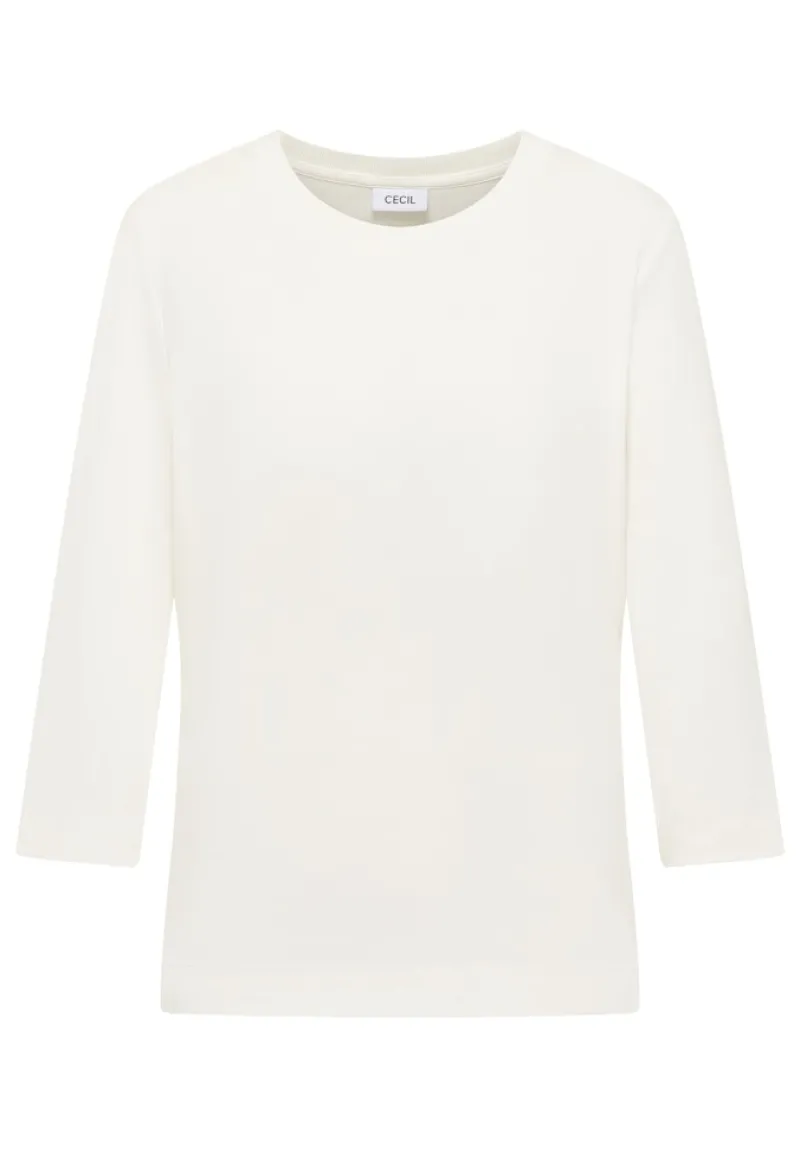 Cecil Shirts*Shirt mit Rippstruktur vanilla white